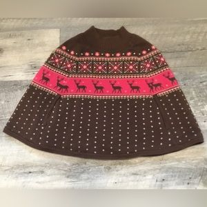 Gymboree size 5-6 knit poncho with deer